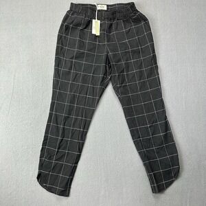 Marine Layer Allison Pant Black Windowpane Plaid Tencell Pull On Women's Small